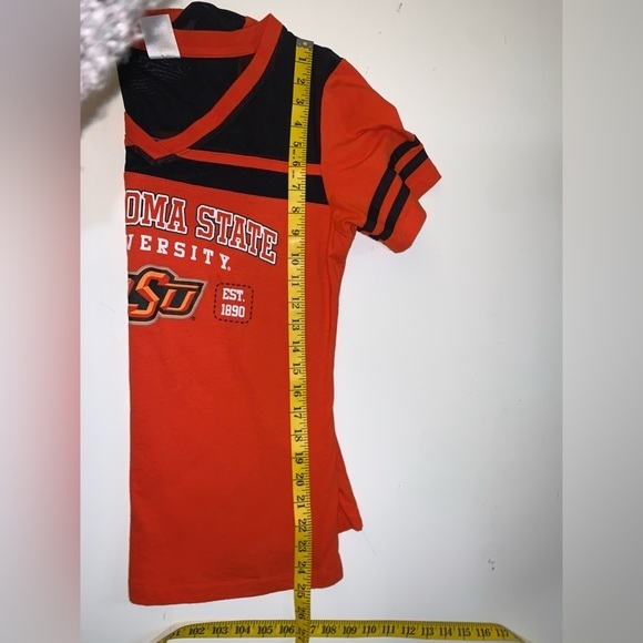 Oklahoma State University Women’s Tee Shirt,‎ XL, bright orange with mesh upper. - Picture 11 of 12